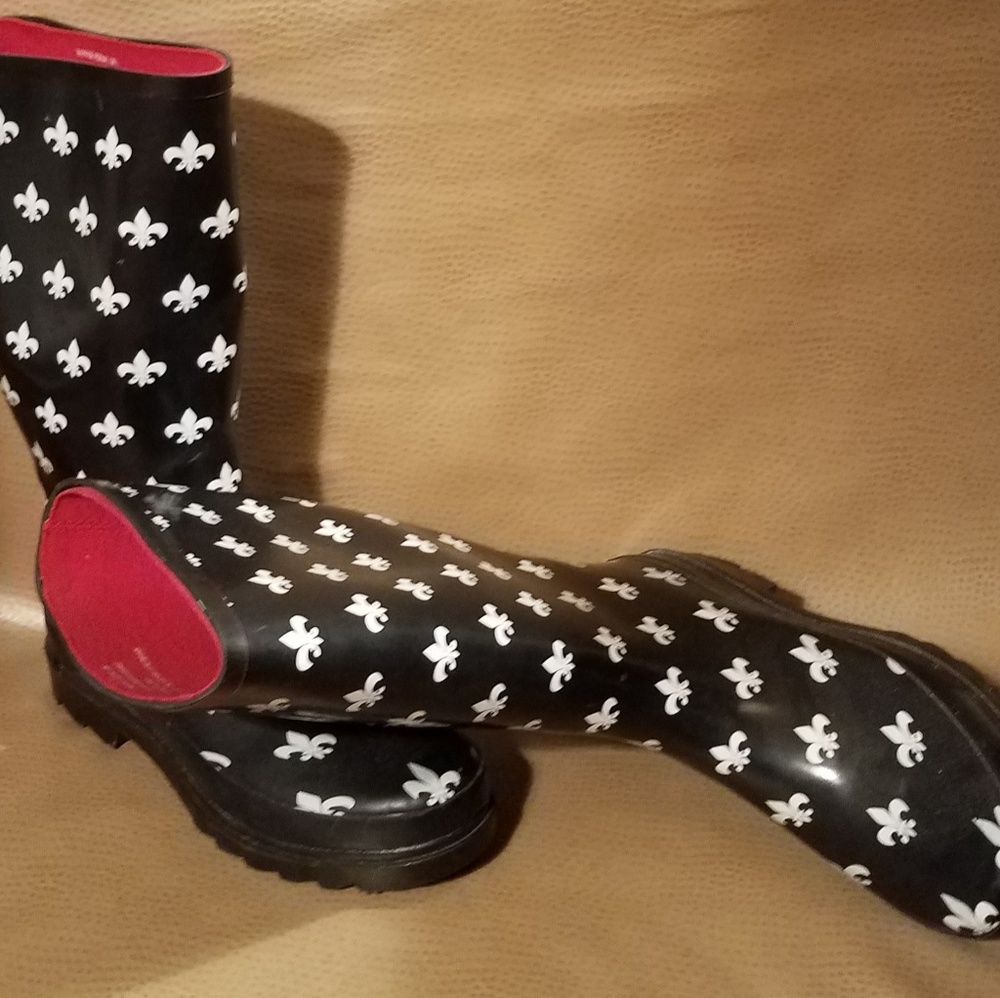 Rampage fleur de lis rain boots